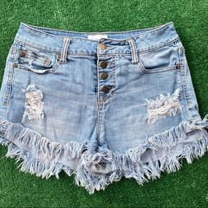 Celebrity Pink High Waisted, Distressed Jean Shorts Size 3 / 26